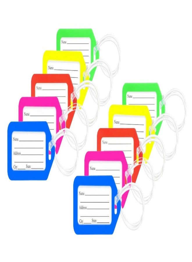 True-Ally مجموعة ترو-آلي من 10 قطع من بطاقات تعريف الأمتعة للحقائب/حقائب الظهر وحقائب السفر | بطاقة ذكية لحقائب السفر وحقائب المدارس لتسهيل التعرف على الحقائب (متعددة الألوان) (عبوة من 10 قطع) - Image 1